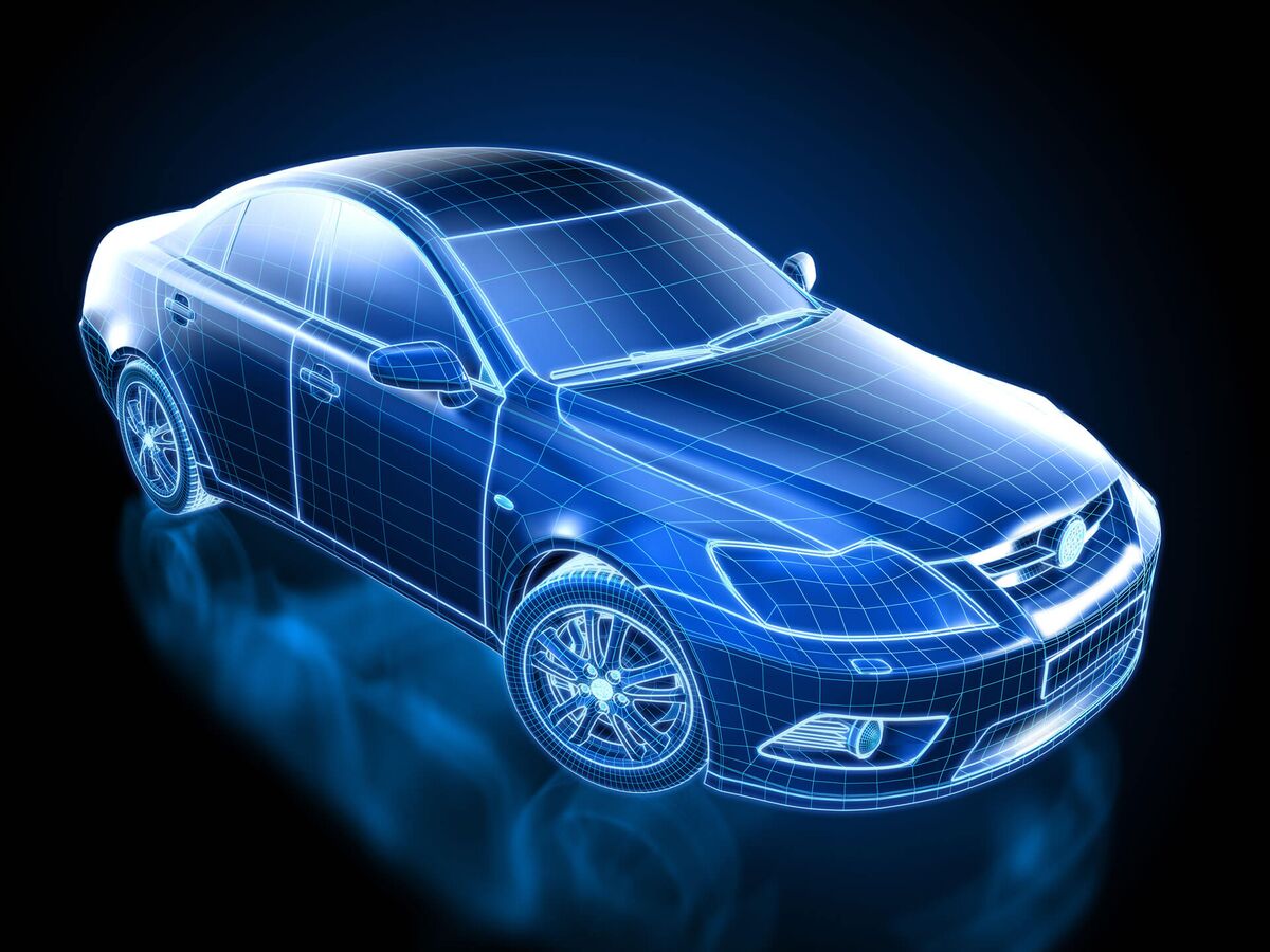 Modèle 3D filaire d’une automobile